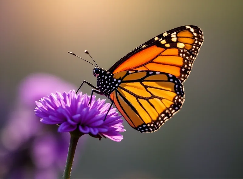 Close-up of a monarch butterfly on a flower