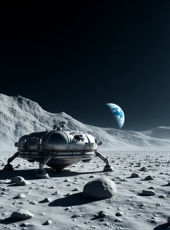 Concept art of a lunar probe on the moon surface