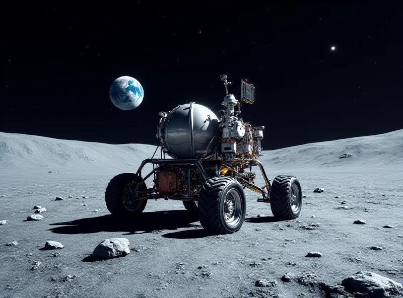 Illustration of the Blue Ghost lunar lander on the moon's surface.