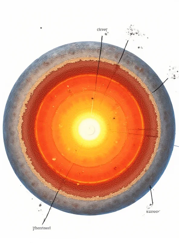 Cross-section illustration of the Earth showing the inner and outer core.