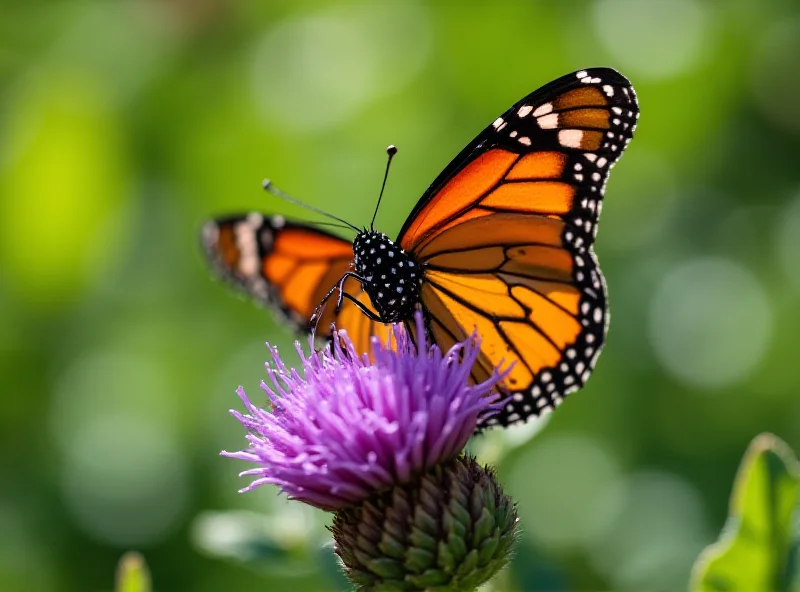 Monarch butterfly perched on a flower