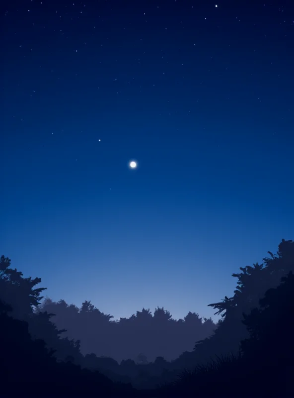 Illustration of Mercury near the horizon in the evening sky, with Venus nearby