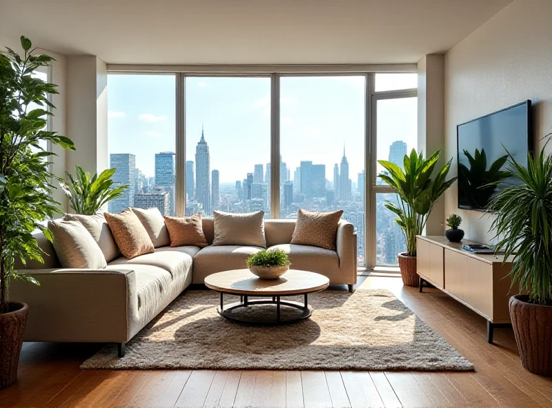 A beautifully decorated living room in a short-term rental property.