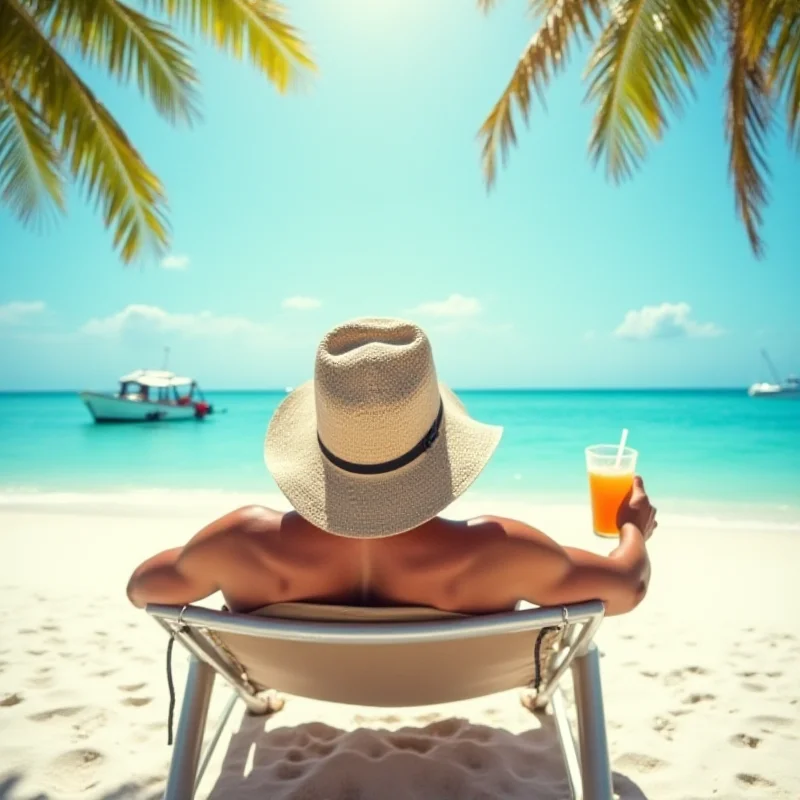 A person relaxing on a tropical beach, symbolizing early retirement.