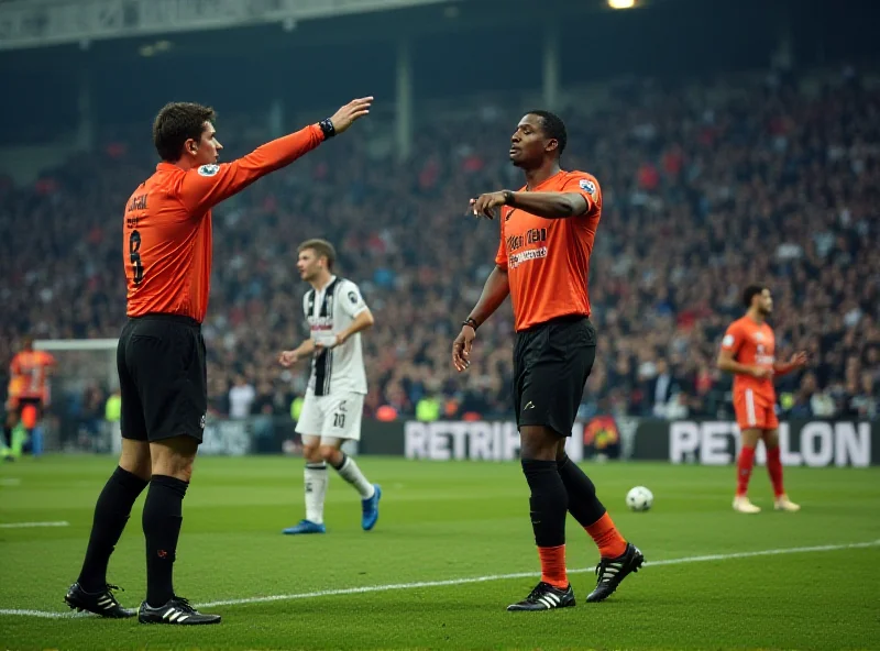 A referee signaling offside during a Juventus vs Verona match