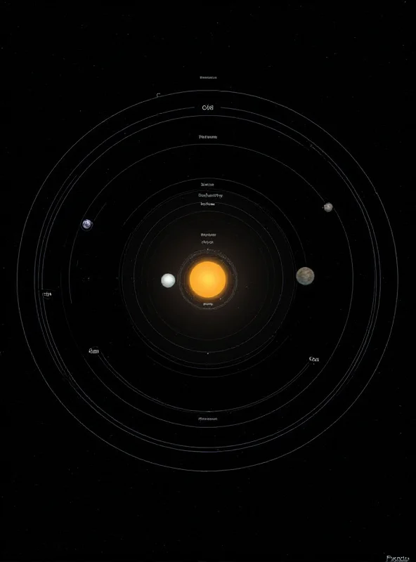 A diagram showing the orbits of the planets in the Solar System.