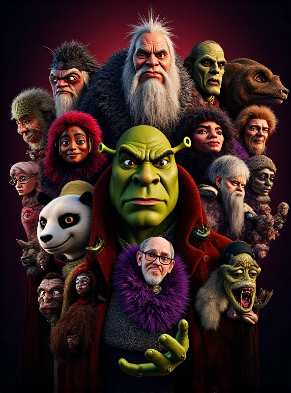 A collage of various Dreamworks villains from different movies.