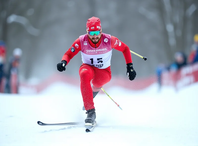 Michal Novak competing in a cross-country ski sprint race