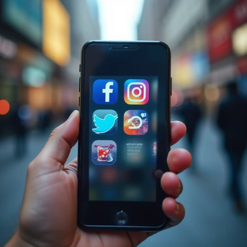 A person holding a smartphone with various social media apps visible on the screen, symbolizing social media regulation.