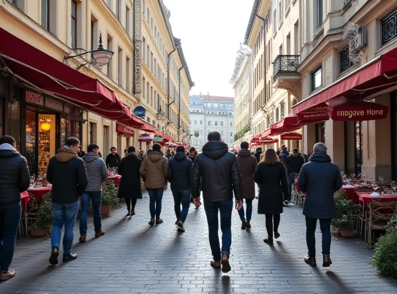 People walking in a city street during the day.