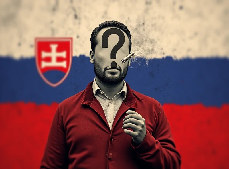 Illustration of a person smoking a cigarette, with a question mark above their head, symbolizing the uncertainty and absurdity of the claim about mandatory smoking in Slovakia under Huliak's policies.