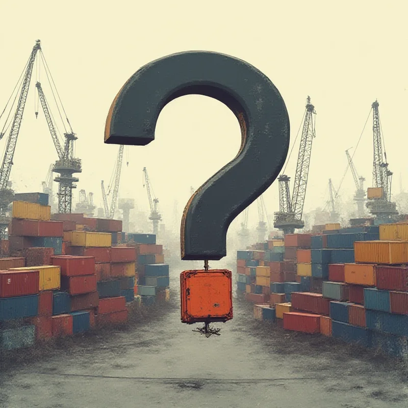 A stylized image of a container town, with a large question mark superimposed on it, symbolizing the controversy surrounding the army's mega-contract and allegations of deadline manipulation during its construction.