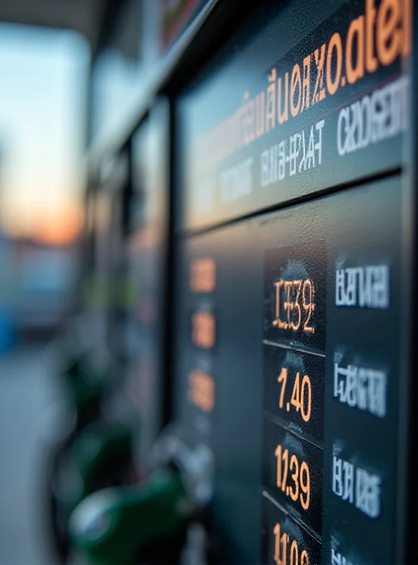 Gasoline pump showing high prices in Slovakia