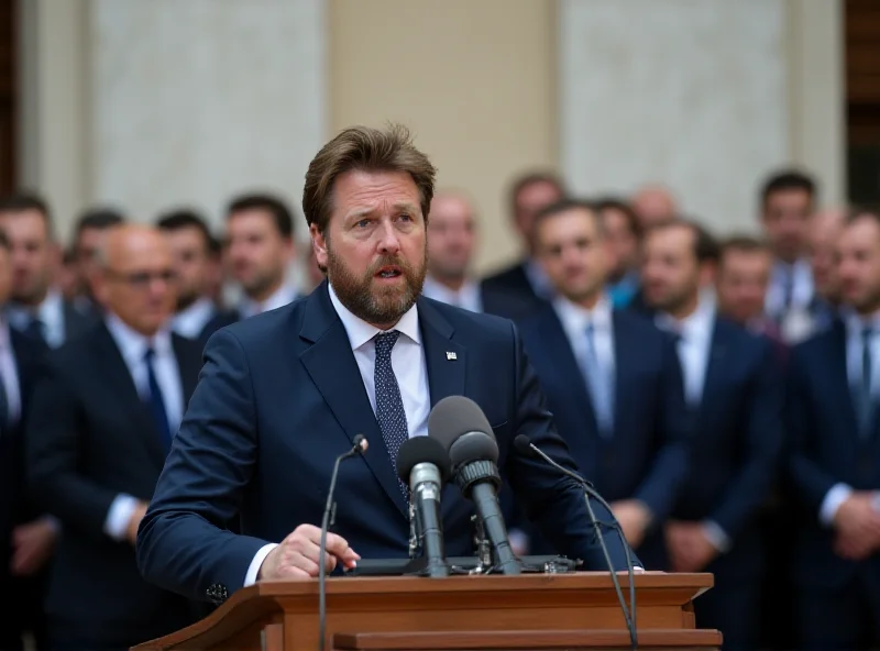 Peter Pellegrini speaking at a press conference in Slovakia.