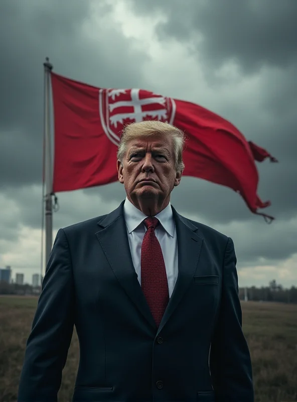 A digitally manipulated image showing Rudolf Huliak standing defiantly in front of the Slovak flag, with a storm brewing in the background.