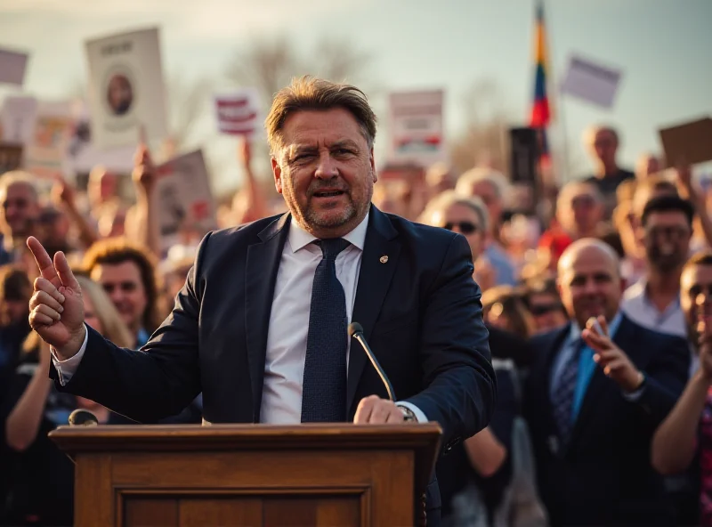 Robert Fico addressing a crowd