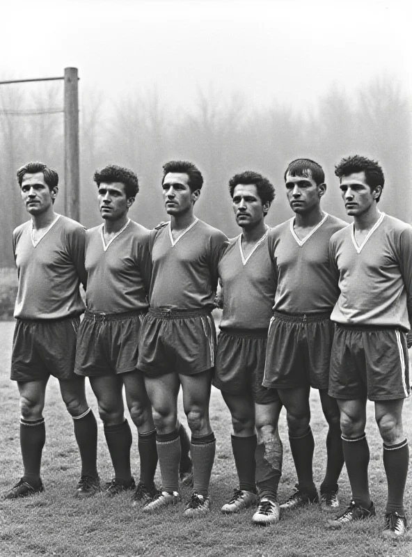 Black and white photo of Bayern Munich team from the early years.