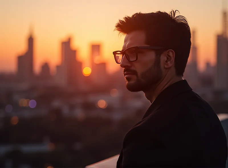 Person wearing smart glasses looking at a cityscape