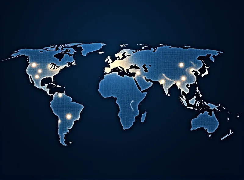 A world map with highlighted financial centers, symbolizing global investment opportunities.