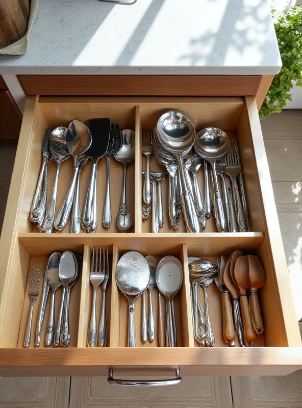 A well-organized kitchen drawer featuring various utensils and gadgets.