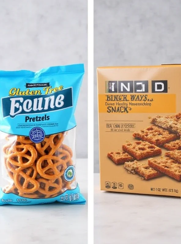 Bag of Snyder's of Hanover Gluten Free Mini Pretzels and a box of KIND Breakfast Bars