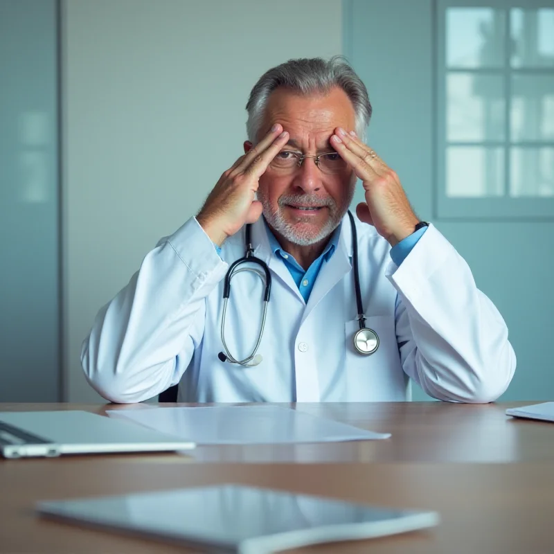 A doctor shaking their head in disappointment, symbolizing the frustration of missed appointments.