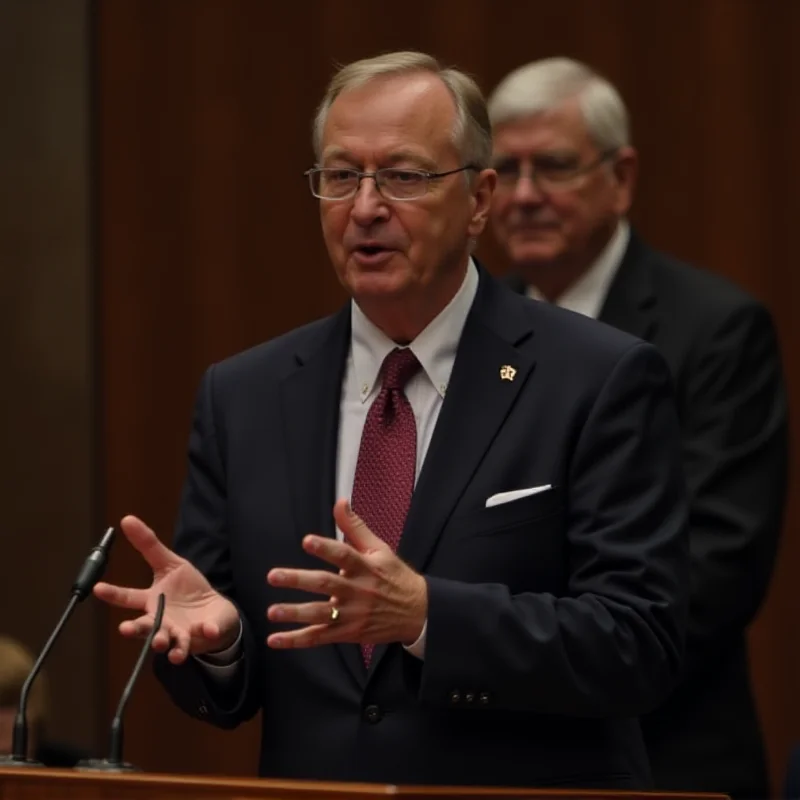 Image of a man giving a speech about social security