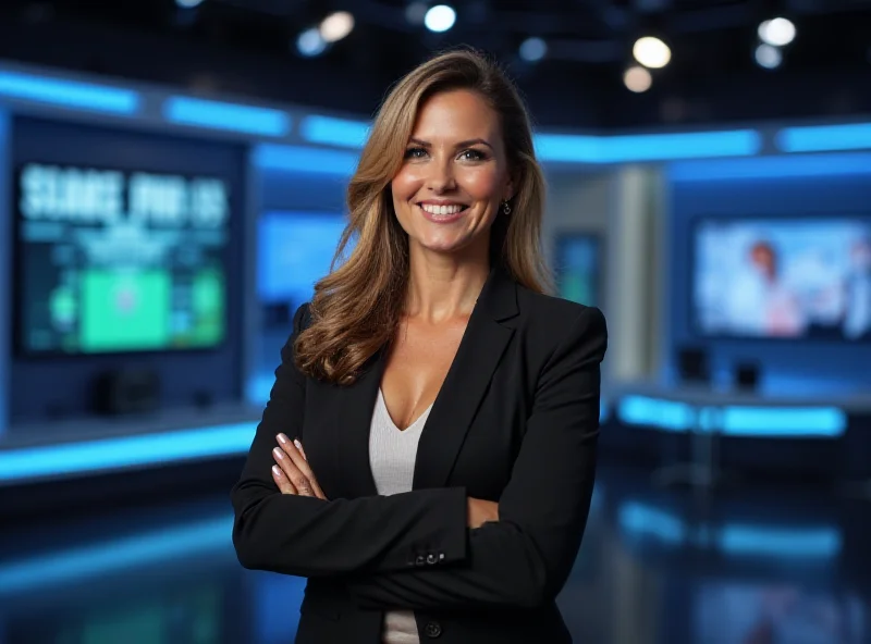 Sophia Jurksztowicz smiling in a broadcast studio