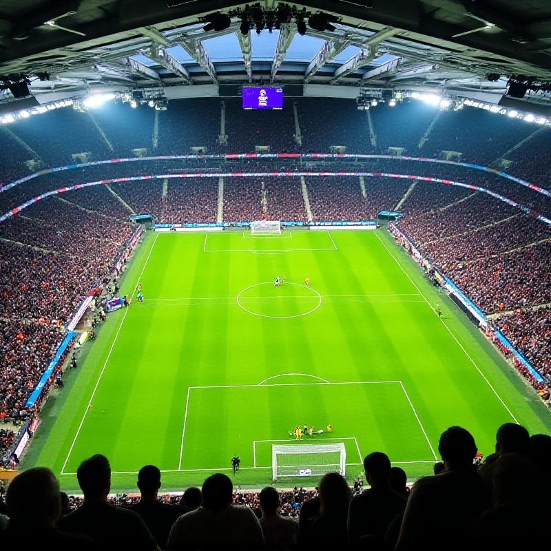 Aerial view of the London Stadium during a West Ham game