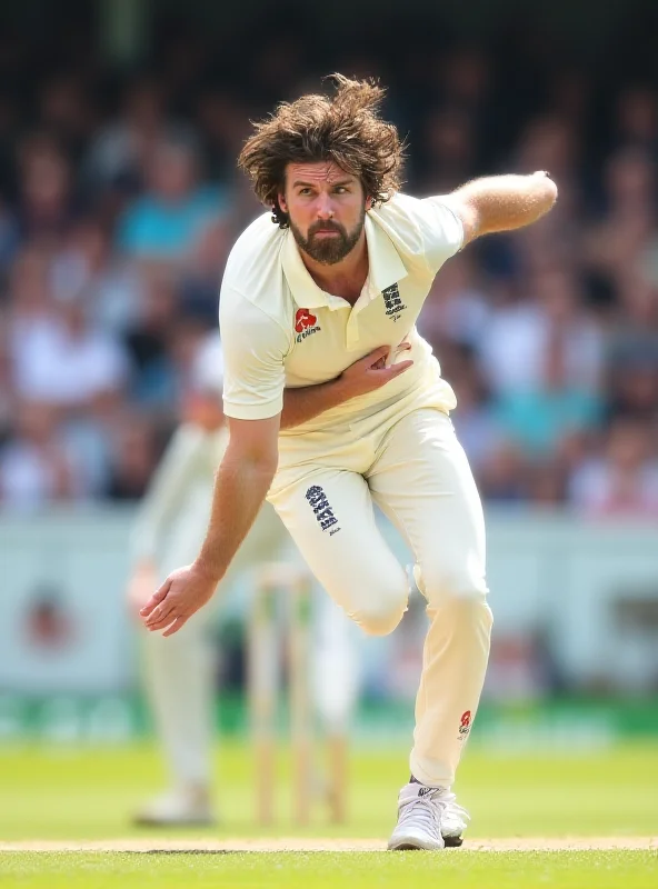 Mark Wood grimacing in pain, clutching his left knee after bowling.