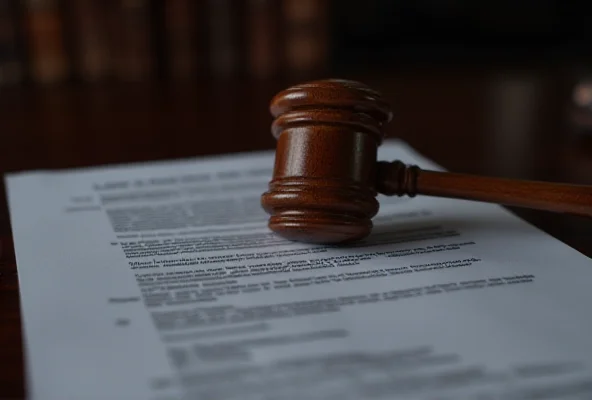 Image of a gavel and legal documents on a desk