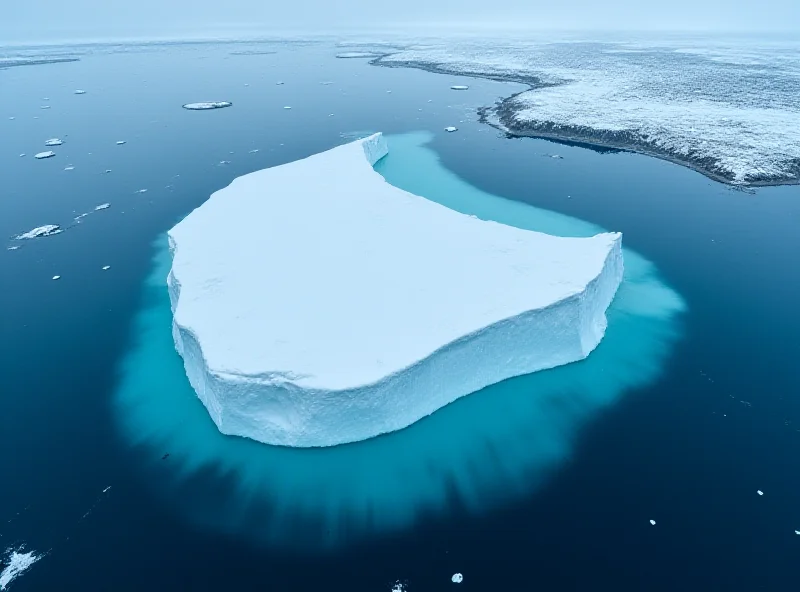 Satellite image of a large iceberg near South Georgia