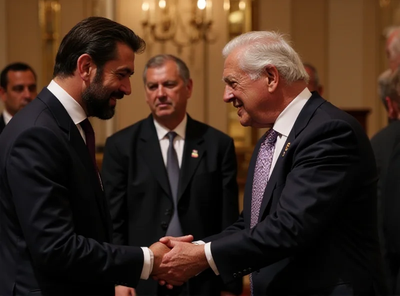 Photo of Salvador Illa shaking hands with King Felipe VI at a formal event, with other dignitaries in the background.