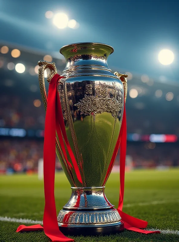 Image of the Nations League trophy, gleaming under stadium lights, symbolizing the title Spain is trying to defend.