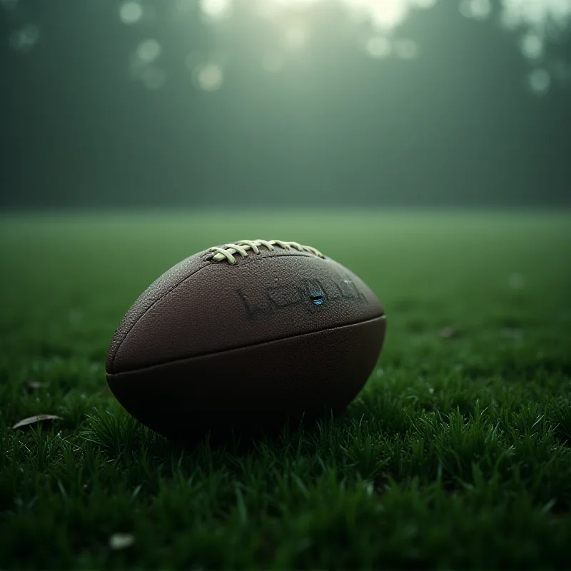 A somber image of a football lying on a pitch, bathed in soft, melancholic light, symbolizing loss and unrealized potential.