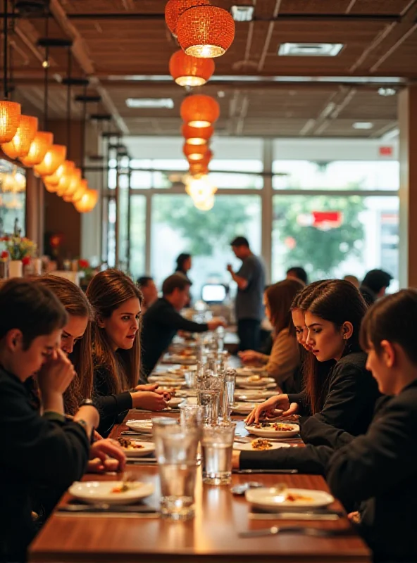 A modern Vips restaurant interior with customers dining.