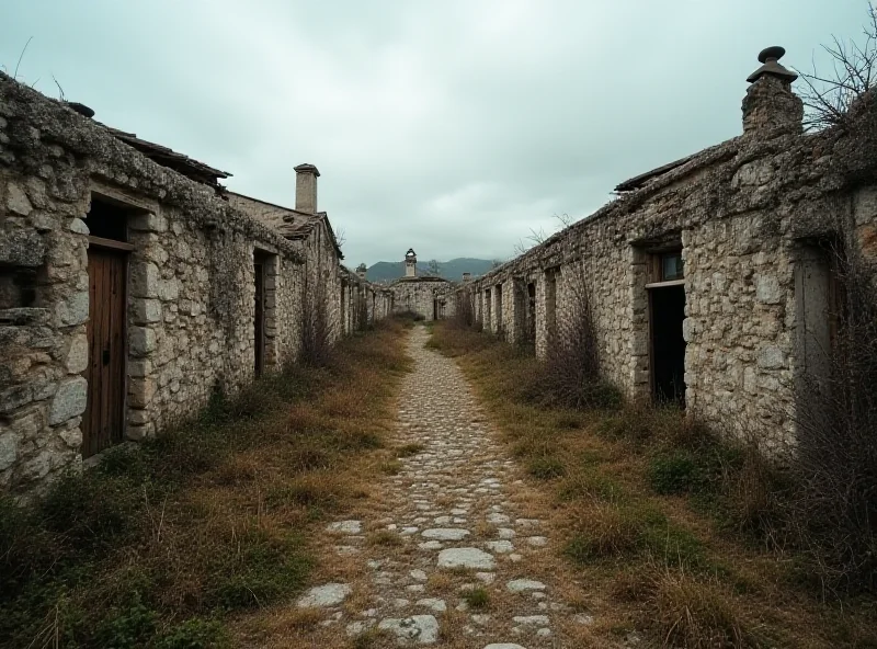 Depopulated village in rural Spain