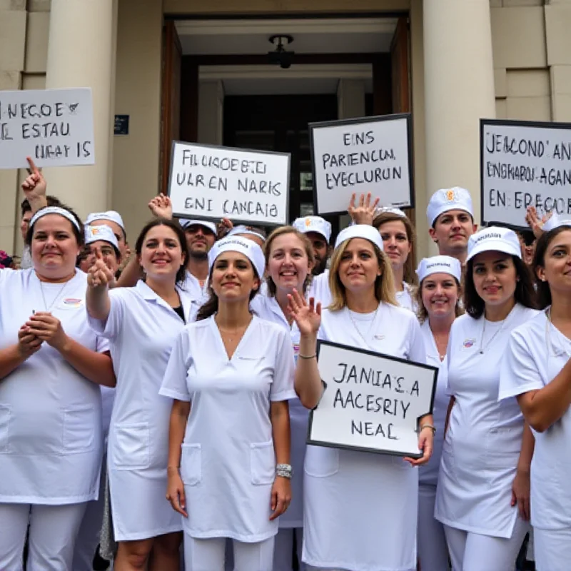 Protest against Catalan language requirements for nurses