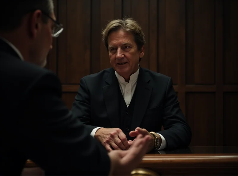 A courtroom scene with a lawyer addressing the judge and jury, focusing on the emotional aspect of the euthanasia case.