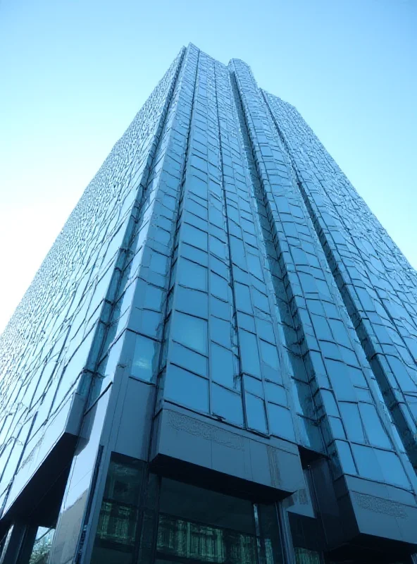 The Deutsche Bank headquarters in Frankfurt, Germany, with a modern architectural design.