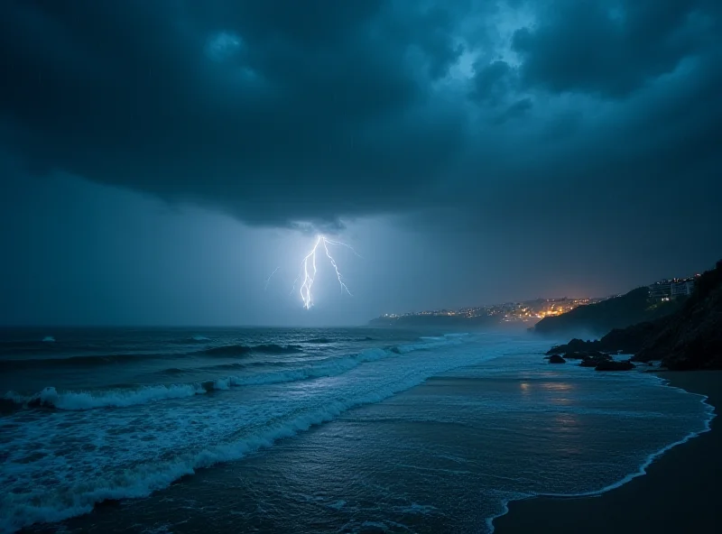 Dramatic image of a storm over the Spanish coastline.