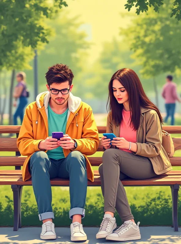 Illustration of people texting