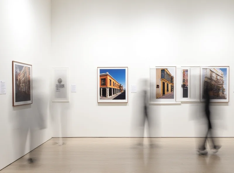 A gallery space with Ricardo Cases' photographs on display.