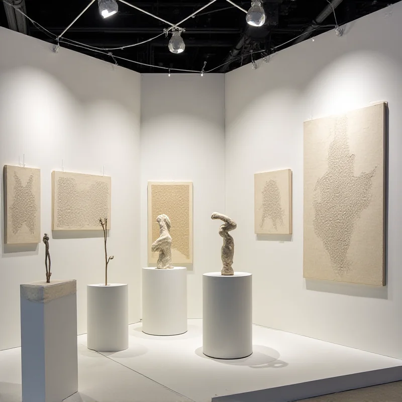 The EL PAÍS booth at the Arco art fair, featuring artwork by Jaume Plensa