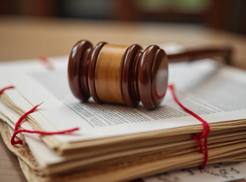 A gavel resting on a stack of legal documents