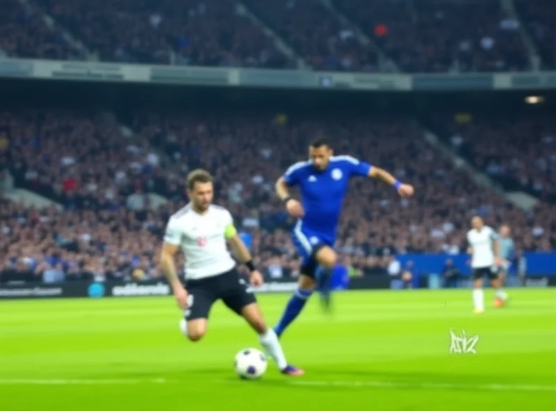 A soccer player kicking a ball during a match.