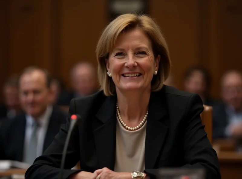 Bärbel Bas, President of the Bundestag, smiling during a parliamentary session.