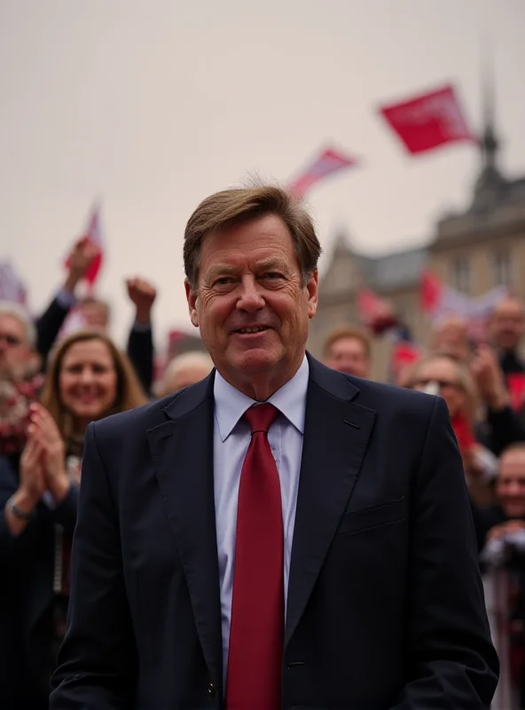 Peter Tschentscher, the mayor of Hamburg, addressing a crowd of supporters after his electoral victory.