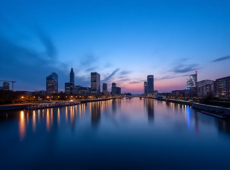 Hamburg skyline at dusk