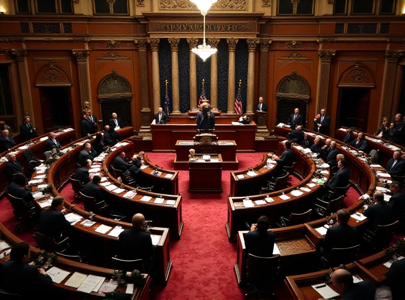 The United States Senate chamber during a vote.